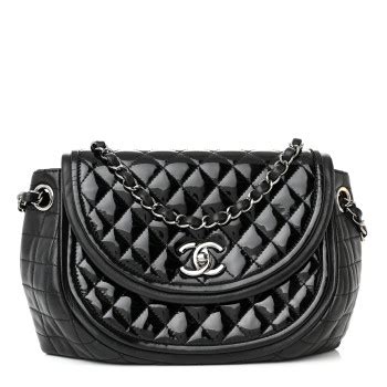 chanel crescent bag|CHANEL Lambskin Patent Classic Twist Crescent Flap Bag.